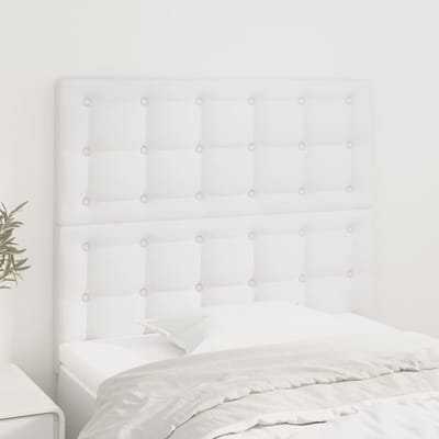 vidaXL - Hoofdbord - wit - 80x5x118/128 - cm - kunstleer