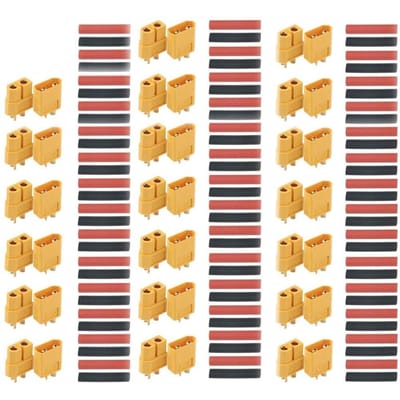 20 Paren Hoge Kwaliteit XT60 Mannelijke Vrouwelijke Connectoren – Voor RC Lipo Batterijen – Efficiënte Verbinding, Duurzaam, Geel