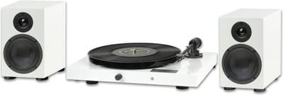 Pro-Ject Jukebox E1 + Speaker Box 5E Set Draaitafel Systeem - Direct Klaar voor Gebruik - Krachtig Helder Geluid - Stijlvol & Compleet Systeem - Wit