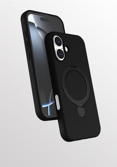 Hoesje Geschikt voor iPhone 16 Plus hoesje zacht siliconen Zwart - Liquid Backcover ring hoesje Geschikt voor Magsafe