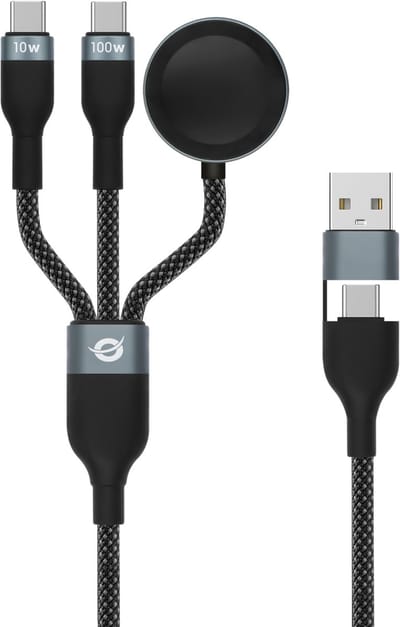 Conceptronic ETTA08B15 USB-kabel USB 2.0 1,5 m USB A 2 x USB C Zwart