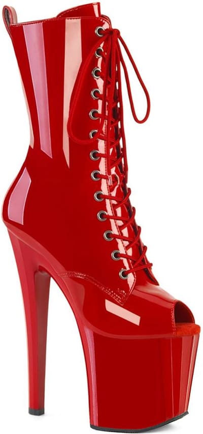 Pleaser - ENCHANT-1041 Plateau Laarzen, Paaldans schoenen - US 5 - 35 Shoes - Rood