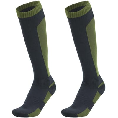Chaussettes imperméables pour les activités de plein air – Chaussettes imperméables à tube long pour la randonnée, le cyclisme et L vert d’armée