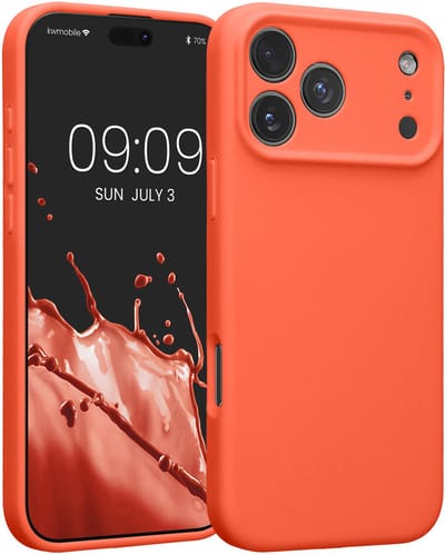 kwmobile telefoonhoesje geschikt voor Apple iPhone 18 Pro Max / iPhone 17 Pro Max - TPU backcover met siliconen coating - Smartphone case in levendig koraal