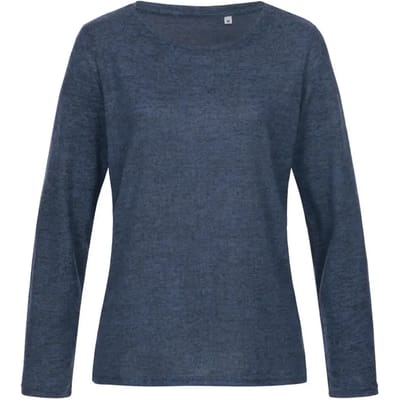 Stedman - Knit Lange Mouwen Dames Sweater - Marina Blue Melange maat S
