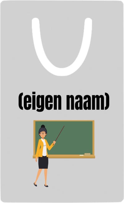 Hacebo® - docent met krijtbord met eigen naam metalen boekenlegger - Docent - leraren - jufvrouw - cadeau - verjaardag - kado Bladwijzer boekenleggers - 7.6 cm x 5cm