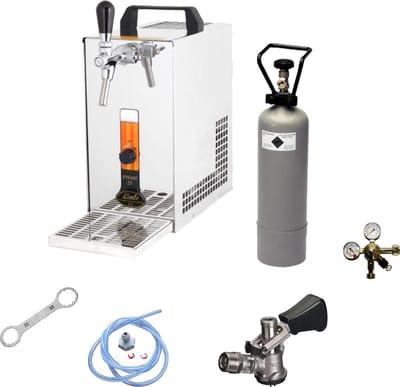 Complete Set - Biertap - PYGMY 25, 1-kraans - Droogkoeler, 35 liter/uur - Beertender, Thuistap, Bierkoeler, Green Line - met Fustkoppeling Type A
