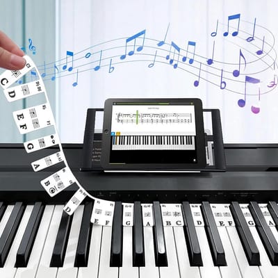 88 Toetsen Afneembaar Siliconen Pianotoetsenbord met Notitie-etiketten voor Beginners
