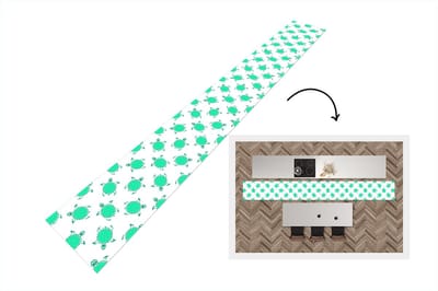 Keukenloper - Keukenmat - Patroon - Schildpad - Groen - 400x50 cm - Keuken vloerkleed