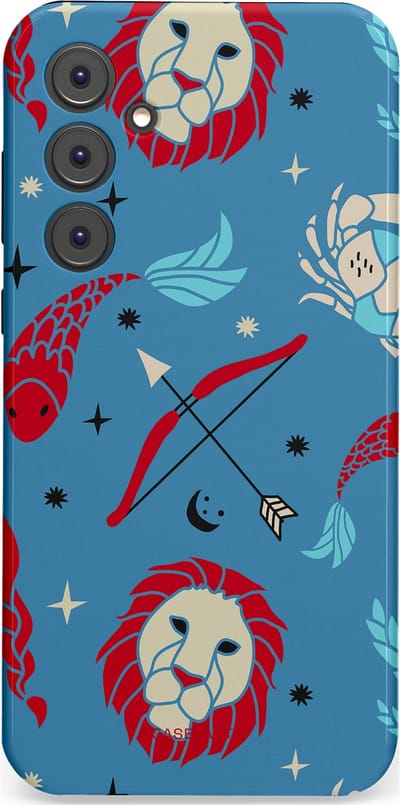Casetastic hoesje geschikt voor Samsung Galaxy A35 - Dubbellaagse bescherming - Zodiac in verbinding - Fashion Case - Petrol Bordeaux Grijs