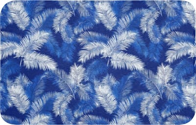 Badmat 80x50 cm - Antislip - Palmblad - Patroon - Blauw - Badmatten voor badkamer - Badkamermat - Douchemat - Badkamer mat