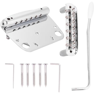 Tremolo Vibrato Staartstuk Brug Set voor Mustang Gitaar Vervangingsonderdelen white