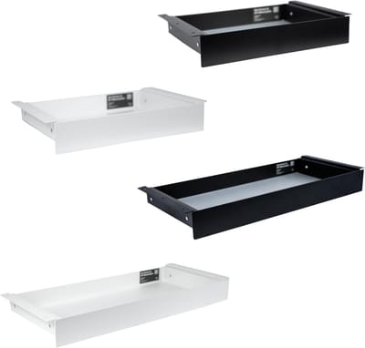 Onderbouw Lade - Schuiflade Bureau - Thuiswerkplek Organiseren - Metaal Gepoedercoat - 55x25x5 cm - Zwart