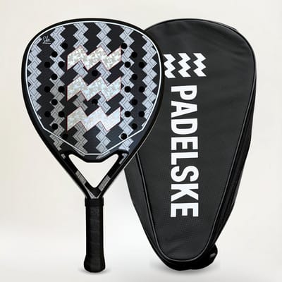 Padelske SKÔN 100% Carbon Padel Racket - Ruwe Sandcoating & 3D-afwerking - Druppelvormig - Inclusief Gratis Premium Padelhoes