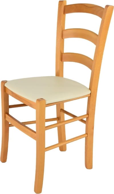Tommychairs Venice - Eetkamerstoel - 1 Stuk - Bruin - Kunstleer en Hout