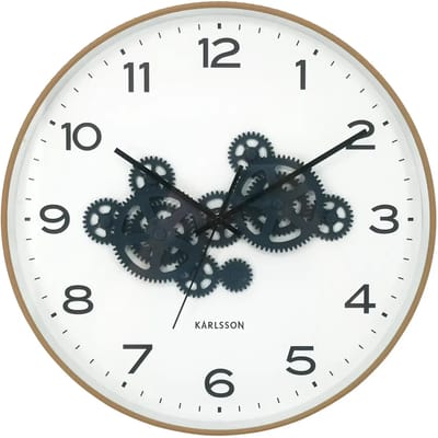 Karlsson Wandklok Open Gear - Geel - 40.8x40.8x40.8cm - Wandklok Modern