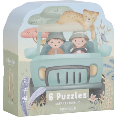 Little Dutch 6 in 1 Puzzel FSC - Safari Friends Houten speelgoed