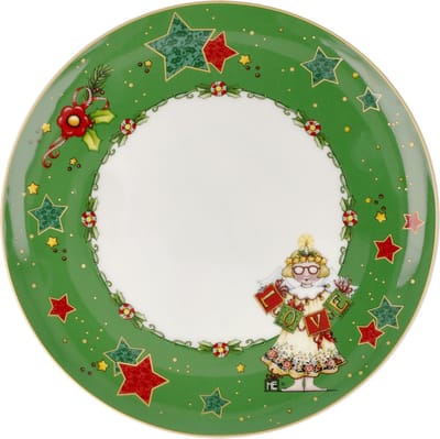 Goebel - Mary Engelbreit | Bord Love Me | Porselein - 23cm - Kerst