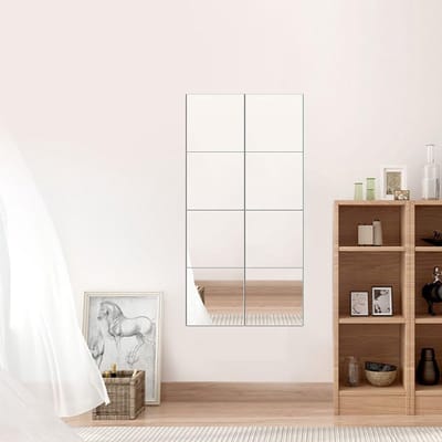Vierkante Spiegel Wandstickers - 25 Stuks Verwijderbare Zelfklevende Decoratie voor Woonkamer en Slaapkamer
