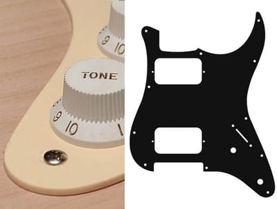 Boston ST-132-C pickguard, Stallion, HH, 2 pot holes, 3-5 switch, 1 ply, cream