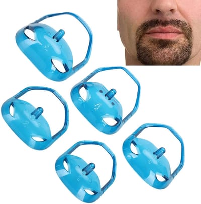 Transparante blauwe baard- en snorvormers - Milieuvriendelijke stylingtool voor snelle en symmetrische resultaten, ideaal voor alle gezichtsvormen en precisie scheren