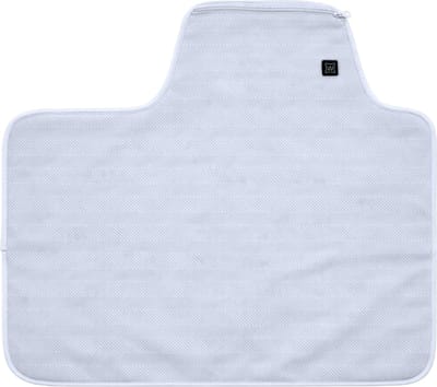 Infrarood Warmtemat 62x55 cm incl. Powerbank (20.000mah) – Draadloos – Chenille Stof Lichtgrijs – Elektrisch warmtekussen voor Zitkussen & Rug – 3 Warmtestanden - Heatpad – Indoor verwarmd kussen