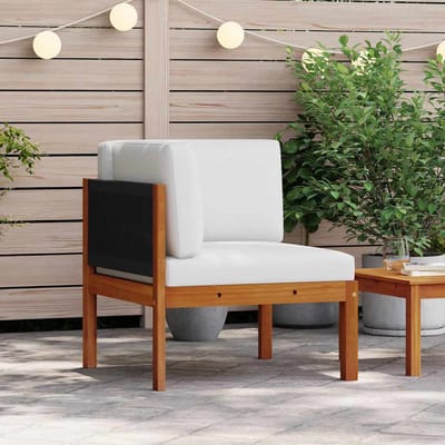 vidaXL - Tuinhoekbank - met - kussens - acaciahout - & - touw