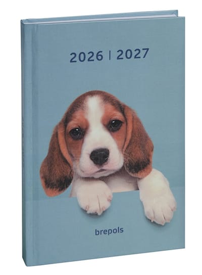 Brepols agenda 2026-2027 - AMICI - Schoolagenda - 1 dag per pagina - Stevige omslag - Dagoverzicht - Hond - 11.5 x 16.9 cm