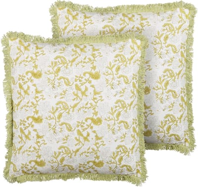 FILIX - Sierkussen set van 2 - Lichtgroen - 45 x 45 cm - Katoen