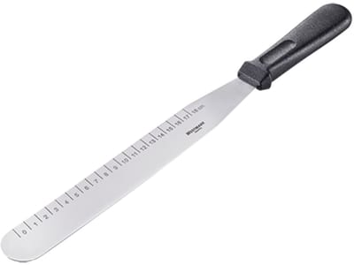 Westmark Glaceermes, paletmes met maataanduiding in cm, lengte: 38,7 cm, roestvrij staal/kunststof, zilver/zwart, 30062270