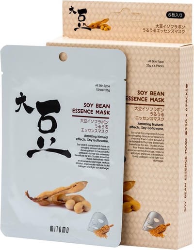 Mitomo Soy Bean Gezichtsmasker - Gezichtsmasker Verzorging - Face Mask Beauty - Face Mask Japans - Gezichtsverzorging Dames - Japanse Gezichtsmaskers - Rituals Skincare Sheet Mask  - 6 Stuks