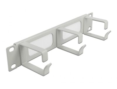 10 inch doorvoerpaneel met borstel en 3 kabelogen (G-type) | 1U | grijs