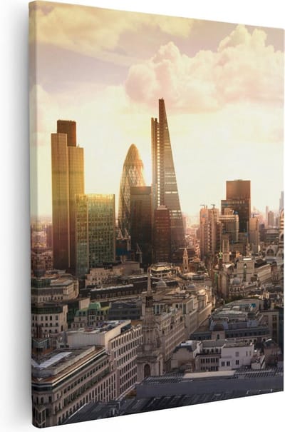 Artaza Canvas Schilderij London - 40x50 cm - Wanddecoratie Skyline - Muurdecoratie Stad - Kamer Accessoires Woonkamer