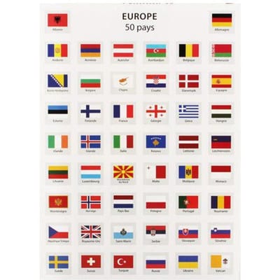 Gommettes - Les drapeaux - Drapeaux des pays du monde - 214 pièces