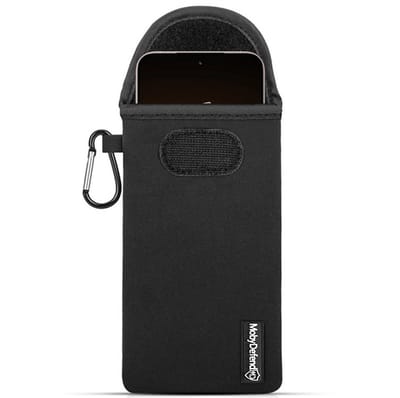 MobyDefend Hoesje - Geschikt voor Xiaomi 15T Pro - Neopreen Pouch Met Karabijnhaak - Insteek - Riemlus - Zwart