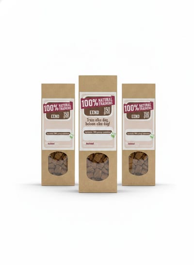 animalking Natural Trainers - Trainingssnacks - Eend - voor Honden - 100% Natuurlijk & Graanvrij - Voordeelverpakking 3 x 150 gram