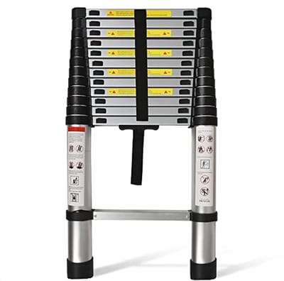 Telescopische Verlengladder 14,5 FT - Opvouwbare Aluminium Ladder voor Binnen en Buiten