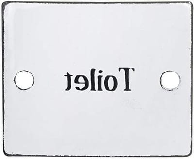 Toiletbord - Naamplaatje Huis - Aanduiding Kamer - Emaille Afwerking - 6 x 5 cm - Wit Zwart