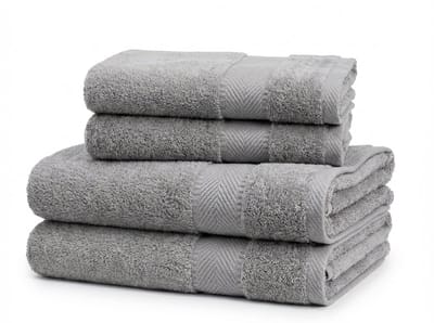 Blanche Nuit Set van 4 - 2x Handdoek 50x100 cm en 2x Badlaken 70x140 cm - 100% Katoen - 500 gr/m2 - Grijs