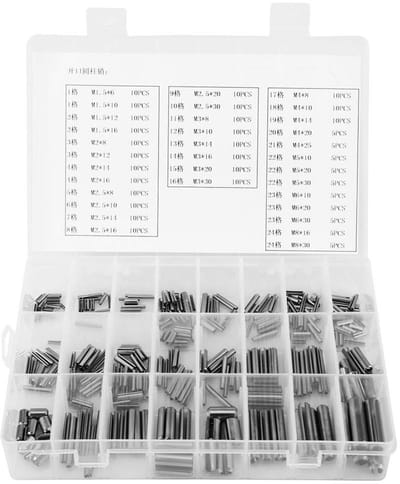 Dailygoods- Sleufveerbouten 280 Stuks - Bevestigingsset - Roestvrij Staal - Kunststof Doos - M1,5/M2/M2,5/M3/M4/M5/M6/M8 - Hoogwaardige Kwaliteit - Veerpennen