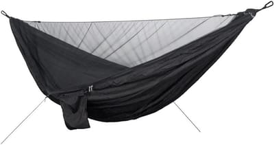 Hangmat met klamboe - Buitenschommel - Ontspannen buiten - Snel openend touw - 200x100cm - Geel