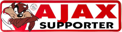 AFC Ajax Sticker - Looney Tunes - Tazmanian Devil - Ajax Supporter - 33 x 9 cm