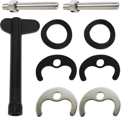 Kraan Bevestigingsset - Keuken Gootsteen Onderdelen - Kraan Installeren - Dubbele Bevestiging Bouten - 2 Sets - Zwart Zilver