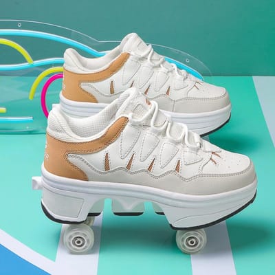 Nieuwe Roller Skating Afwijkende Vervormingsschoenen Vierwiel Dubbel Doel Poelieschoenen Heren en Kinderen Exploderende Schoenen Skates 41