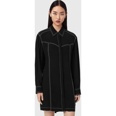 AllSaints Tala Shirt Dress Black Taglia: 8 | Abiti in T-Shirt Outlet | Donna | Nero