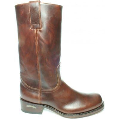 Sendra Boots 3162 Seahorse 84 Bruin Heren Basic Western Laars Ronde Neus Rechte Hak Leren Zool Rechte Schacht Trek Lussen Echt Leer Maat 41