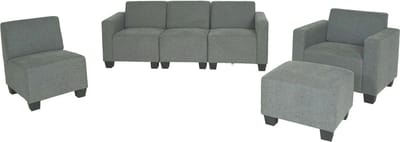 Modulair bankstel Lyon 3-1-1-1, stof/textiel ~ grijs
