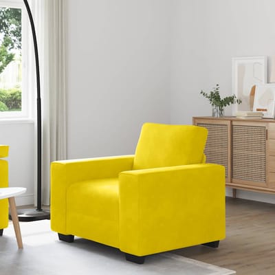 vidaXL - Sofastoel - Geel - 100x77x82 - cm - Fluweel