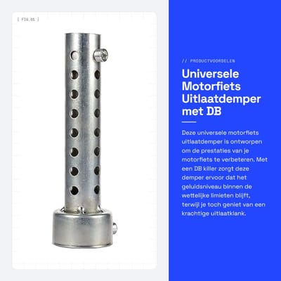 Dailygoods- Uitlaatdemper Universeel - DB Killer - Scheidingsinzetstuk - Zilver - 42 mm - Hoogwaardige kwaliteit - Motorfietsuitlaat