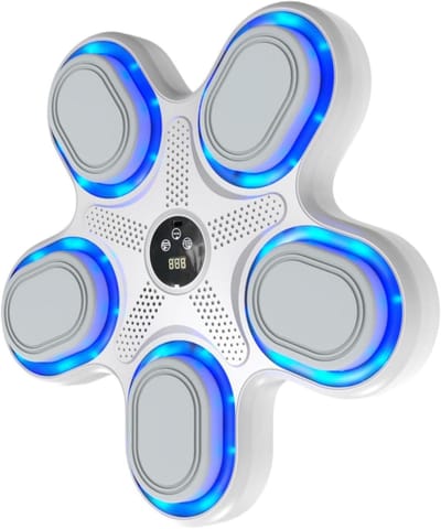 Muziek Boksmachine - Wandtrainer - Fitness Thuis - Verstelbare Lichteffecten - 6.7cm Breed - Wit